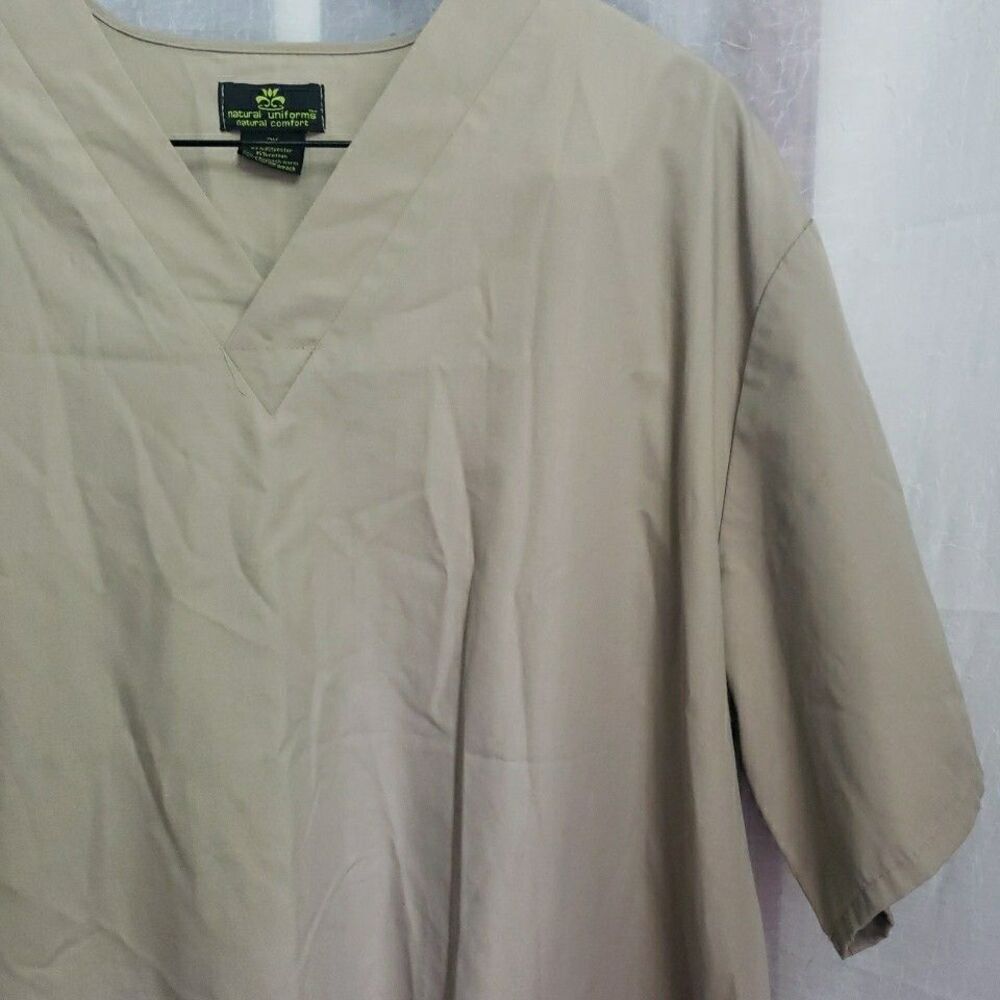 Natural Uniforms Scrub Top Tan Scrubs Medical Vet Dental 2XL - Picture 3 of 8